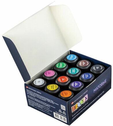 Краски акриловые матовые "Декола", 12 цветов по 20 мл, в банках, 143411021