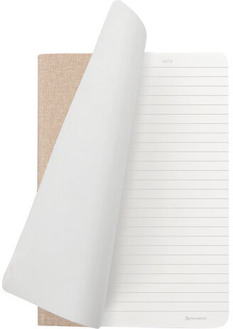 Тетрадь 48 л. в линию обложка кожзам под рогожку, сшивка, A5 (147х210мм), БЕЖЕВЫЙ, BRAUBERG HARMONY, 403838