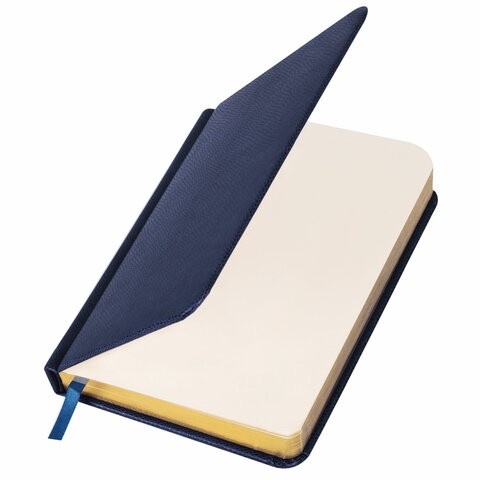 Ежедневник недатированный МАЛЫЙ ФОРМАТ 100x150 мм А6 BRAUBERG "Iguana", под кожу, 160 л., синий, 114467