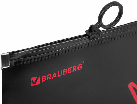 Папка для тетрадей BRAUBERG А4, 1 отделение, пластик, на zip-lock-молнии, "Danger", 272105