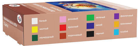 Краски акриловые декоративные ГАММА "Хобби", 12 цветов по 20 мл, в баночках, 3012198