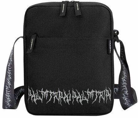 Сумка на плечо HEIKKI COMPACT (ХЕЙКИ) с карманом, черная с принтом, 23х17х5 см, 272629