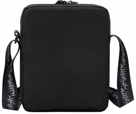 Сумка на плечо HEIKKI COMPACT (ХЕЙКИ) с карманом, черная с принтом, 23х17х5 см, 272629