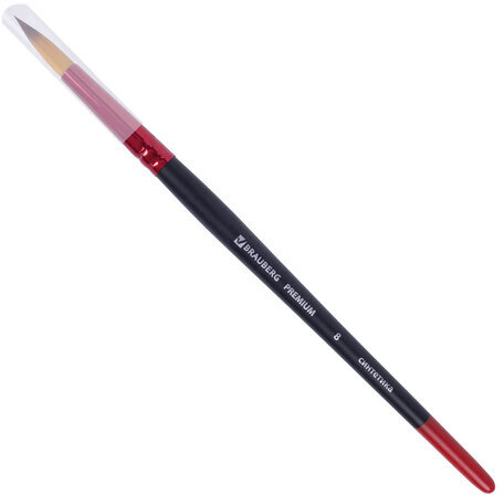 Кисть синтетика, круглая № 8, BRAUBERG PREMIUM, 201007