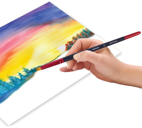 Кисть синтетика, круглая № 8, BRAUBERG PREMIUM, 201007