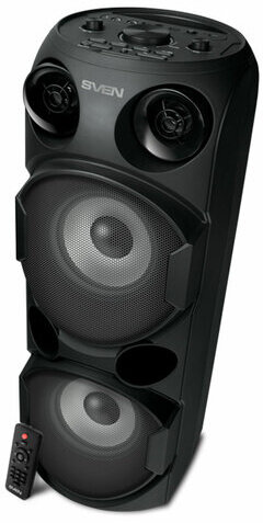 Колонка портативная SVEN PS-750, 80 Вт, TWS, Bluetooth, FM, USB, microSD, LED-дисп, черная, SV-019617