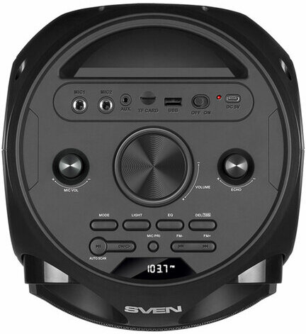 Колонка портативная SVEN PS-750, 80 Вт, TWS, Bluetooth, FM, USB, microSD, LED-дисп, черная, SV-019617