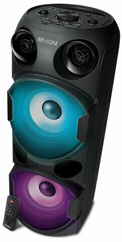 Колонка портативная SVEN PS-750, 80 Вт, TWS, Bluetooth, FM, USB, microSD, LED-дисп, черная, SV-019617