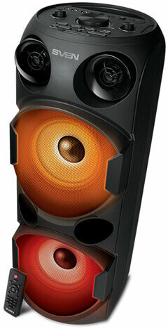 Колонка портативная SVEN PS-750, 80 Вт, TWS, Bluetooth, FM, USB, microSD, LED-дисп, черная, SV-019617