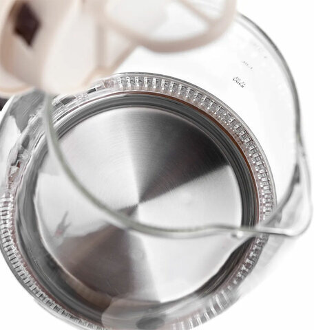 Чайник BRAYER BR1045BN, 1,8 л, 2200 Вт, закрытый нагревательный элемент, стекло, бежевый