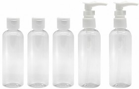 Дорожный набор флаконов в косметичке с наклейками, 5х100 мл, цвет белый, DASWERK, 609295