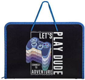 Папка для труда на молнии с ручками ПИФАГОР А4, 1 отделение, пластик, органайзер, &quot;Aracde Fun&quot;, 271474