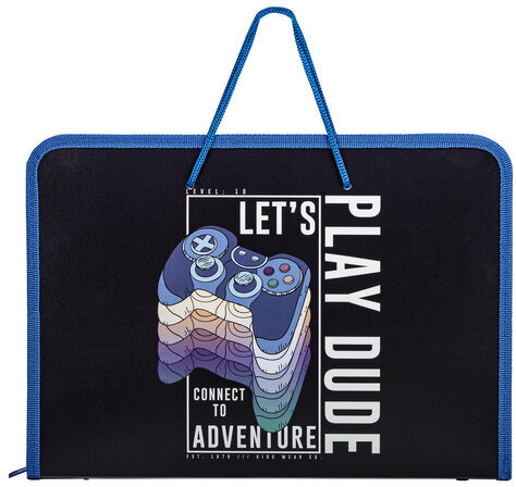 Папка для труда на молнии с ручками ПИФАГОР А4, 1 отделение, пластик, органайзер, "Aracde Fun", 271474