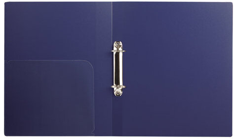 Папка на 2 кольцах BRAUBERG "Диагональ", 25 мм, темно-синяя, до 170 листов, 0,8 мм, 221343