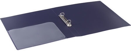 Папка на 2 кольцах BRAUBERG "Диагональ", 25 мм, темно-синяя, до 170 листов, 0,8 мм, 221343