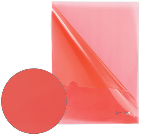 Папка-уголок жесткая BRAUBERG, красная, 0,15 мм, 221640