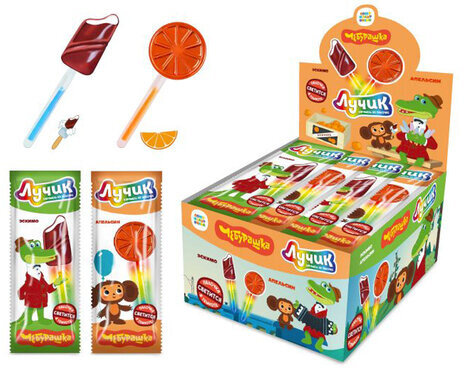 Карамель на светящейся палочке Лучик "Чебурашка", 10 г, КОНФИТОЙ, КТ94542