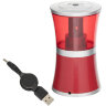 Точилка электрическая BRAUBERG "STYLE", питание от USB/4 батареек АА, красная, 223568