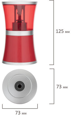 Точилка электрическая BRAUBERG "STYLE", питание от USB/4 батареек АА, красная, 223568