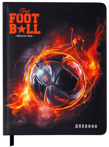 Дневник 1-11 класс 48 л., обложка кожзам (твердая с поролоном), 3D-элемент, BRAUBERG, "Футбол", 107220