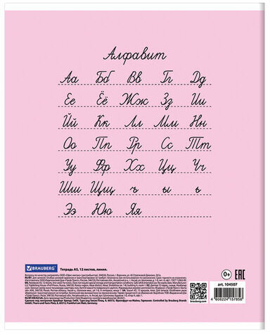Тетрадь 12 л. BRAUBERG "ЭКО", линия, обложка плотная мелованная бумага, ПАСТЕЛЬНАЯ С УГОЛКОМ, 104507