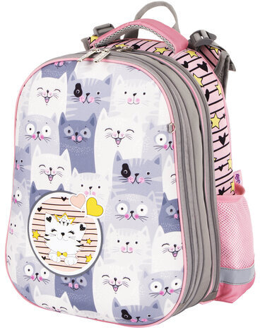 Ранец ЮНЛАНДИЯ EXTRA, с дополнительным объемом, "Gray kittens", 38x29x18 см, 227843