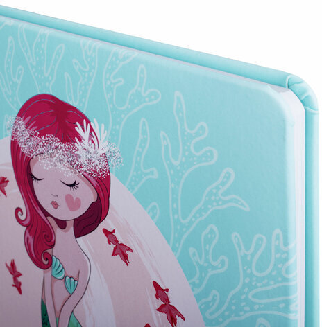 Дневник 1-11 класс 48 л., кожзам (твердая с поролоном), печать, наклейки, ЮНЛАНДИЯ, "Русалочка", 106187