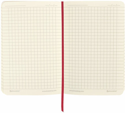 Блокнот МАЛЫЙ ФОРМАТ (100x150 мм) А6, BRAUBERG "Metropolis Ultra", под кожу, 80 л., клетка, красный, 111026