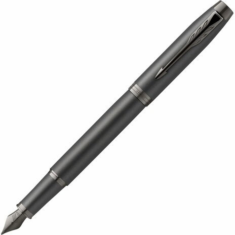 Ручка перьевая PARKER "IM Professionals Monochrome Titanium", темно-серый лак, сталь, синяя, 2172959