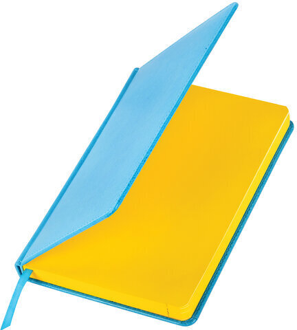 Ежедневник недатированный А5 138х213 мм BRAUBERG "Rainbow" под кожу, 136 л., бирюзовый, 111666