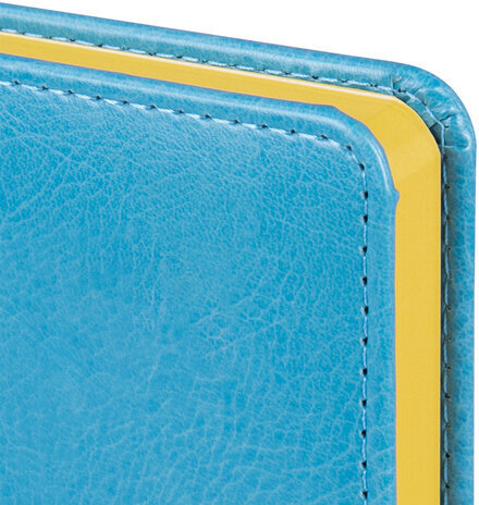 Ежедневник недатированный А5 138х213 мм BRAUBERG "Rainbow" под кожу, 136 л., бирюзовый, 111666