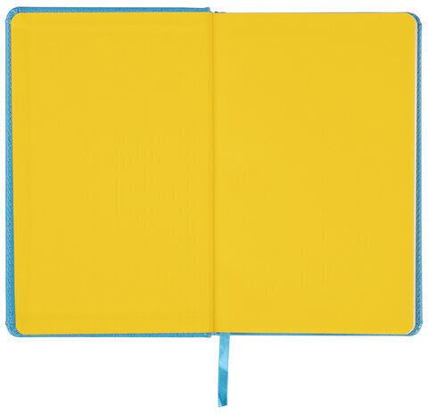 Ежедневник недатированный А5 138х213 мм BRAUBERG "Rainbow" под кожу, 136 л., бирюзовый, 111666