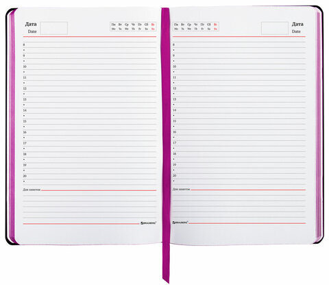 Ежедневник недатированный А5 (138х213 мм), BRAUBERG VISTA, под кожу, гибкий, 136 л., "Paistley", 112039