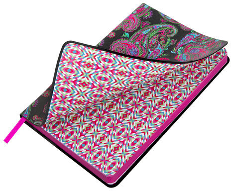 Ежедневник недатированный А5 (138х213 мм), BRAUBERG VISTA, под кожу, гибкий, 136 л., "Paistley", 112039