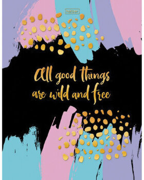 Блокнот А5 (167х216 мм) 80 л., твердый, клетка, блок 5 цветов HATBER, 3D фольга, "FreeStyle", 80ББ5лофВ1, 80ББ5лофВ1_2380