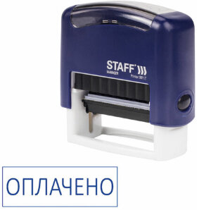 Штамп стандартный STAFF &quot;ОПЛАЧЕНО&quot;, оттиск 38х14 мм, &quot;Printer 9011T&quot;, 237421
