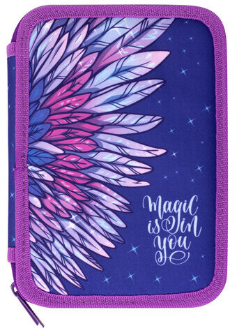 Пенал BRAUBERG, 2 отделения, полиэстер, 21х14 см, "Wings", 270321
