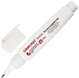 Ручка-корректор ОФИСМАГ, 9 мл, металлический наконечник, 225215