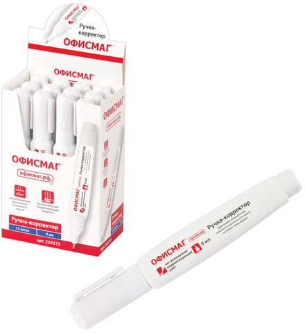 Ручка-корректор ОФИСМАГ, 9 мл, металлический наконечник, 225215
