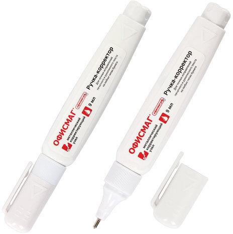 Ручка-корректор ОФИСМАГ, 9 мл, металлический наконечник, 225215