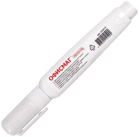 Ручка-корректор ОФИСМАГ, 9 мл, металлический наконечник, 225215