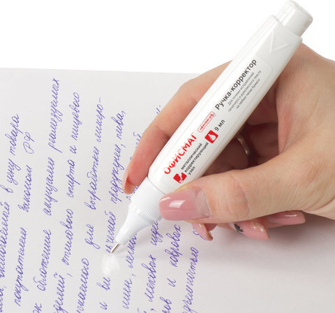 Ручка-корректор ОФИСМАГ, 9 мл, металлический наконечник, 225215