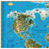 Карта настенная для детей "Мир", размер 116х79 см, ламинированная, 629, 450