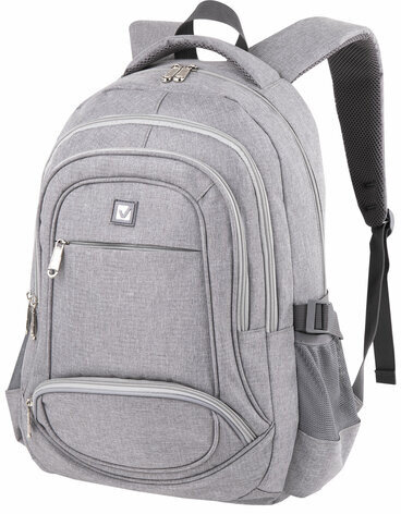 Рюкзак BRAUBERG универсальный, 3 отделения, светло-серый, 46х31х18 см, 270762
