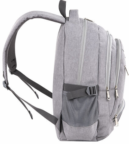 Рюкзак BRAUBERG универсальный, 3 отделения, светло-серый, 46х31х18 см, 270762
