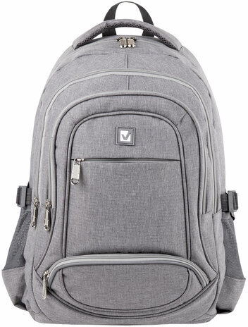 Рюкзак BRAUBERG универсальный, 3 отделения, светло-серый, 46х31х18 см, 270762