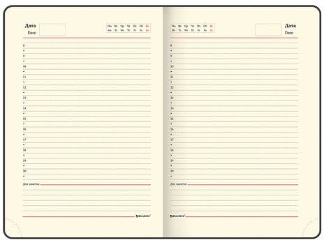 Ежедневник недатированный А5 138х213 мм BRAUBERG "Iguana" под кожу, 160 л., бордовый, 125092