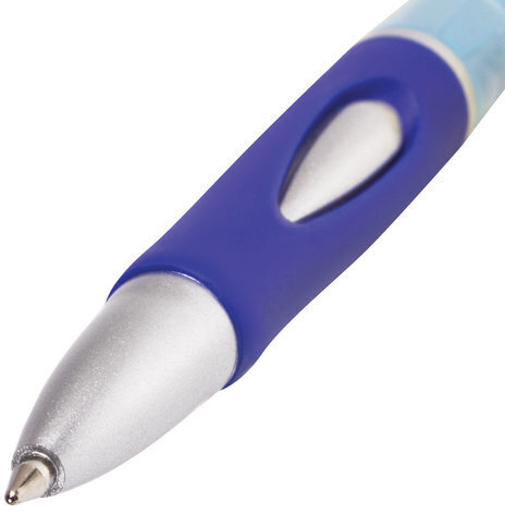 Ручка шариковая автоматическая с грипом BRAUBERG "Neo", СИНЯЯ, корпус синий, узел 0,7 мм, линия письма 0,35 мм, 141074