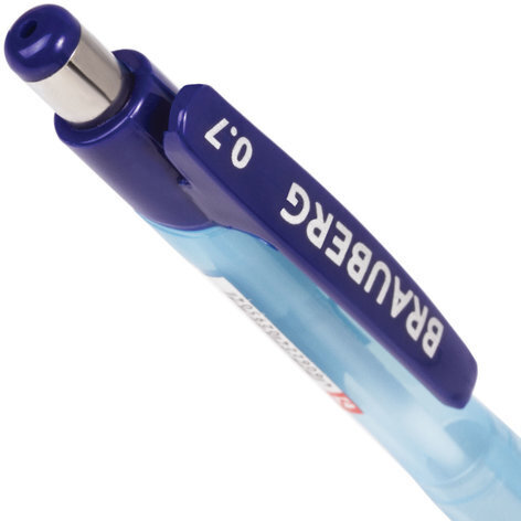 Ручка шариковая автоматическая с грипом BRAUBERG "Neo", СИНЯЯ, корпус синий, узел 0,7 мм, линия письма 0,35 мм, 141074