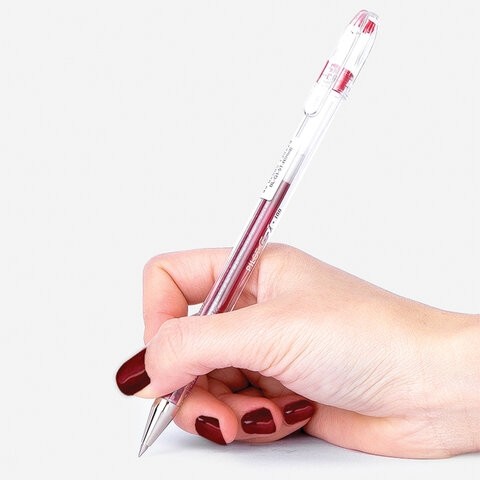 Ручка гелевая PILOT "G-1", КРАСНАЯ, корпус прозрачный, узел 0,5 мм, линия письма 0,3 мм, BL-G1-5T